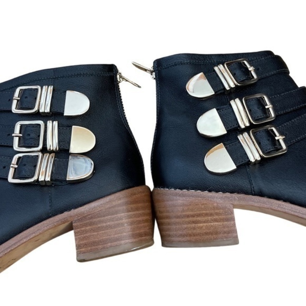 Loeffler Randall โข Fenton Buckle Leather Ankle Booties Boots 7.5 ASO Zoe Benson - Picture 10 of 13